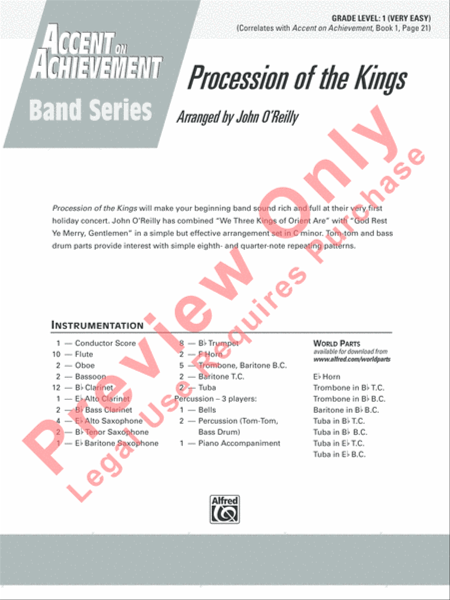 Procession of the Kings Concert Band scores gallery preview page 2