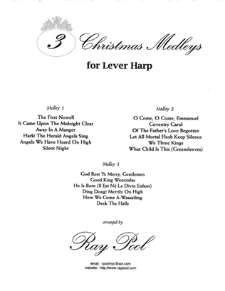 Three Christmas Medleys for Lever Harp