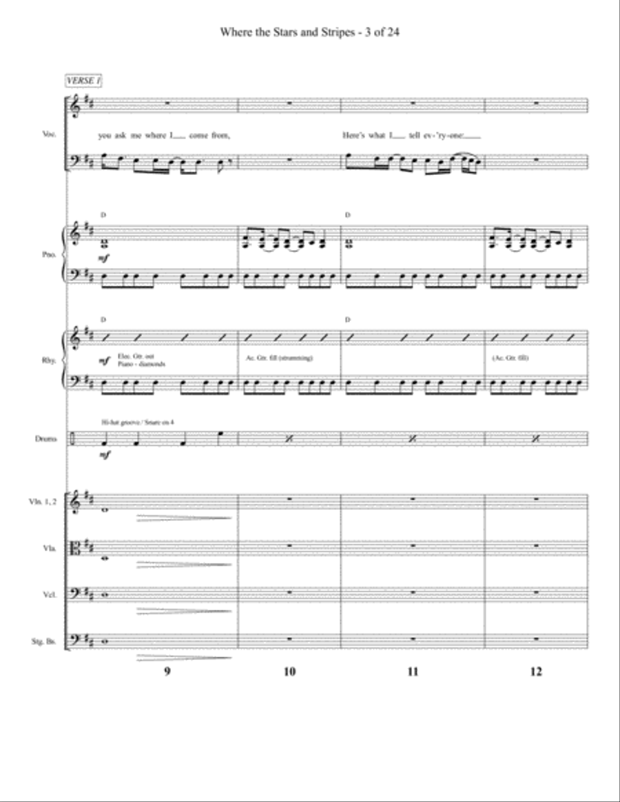 Where The Stars And Stripes And The Eagle Fly Small Ensemble scores gallery preview page 4