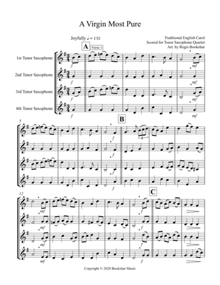 A Virgin Most Pure (F) (Tenor Saxophone Quartet)