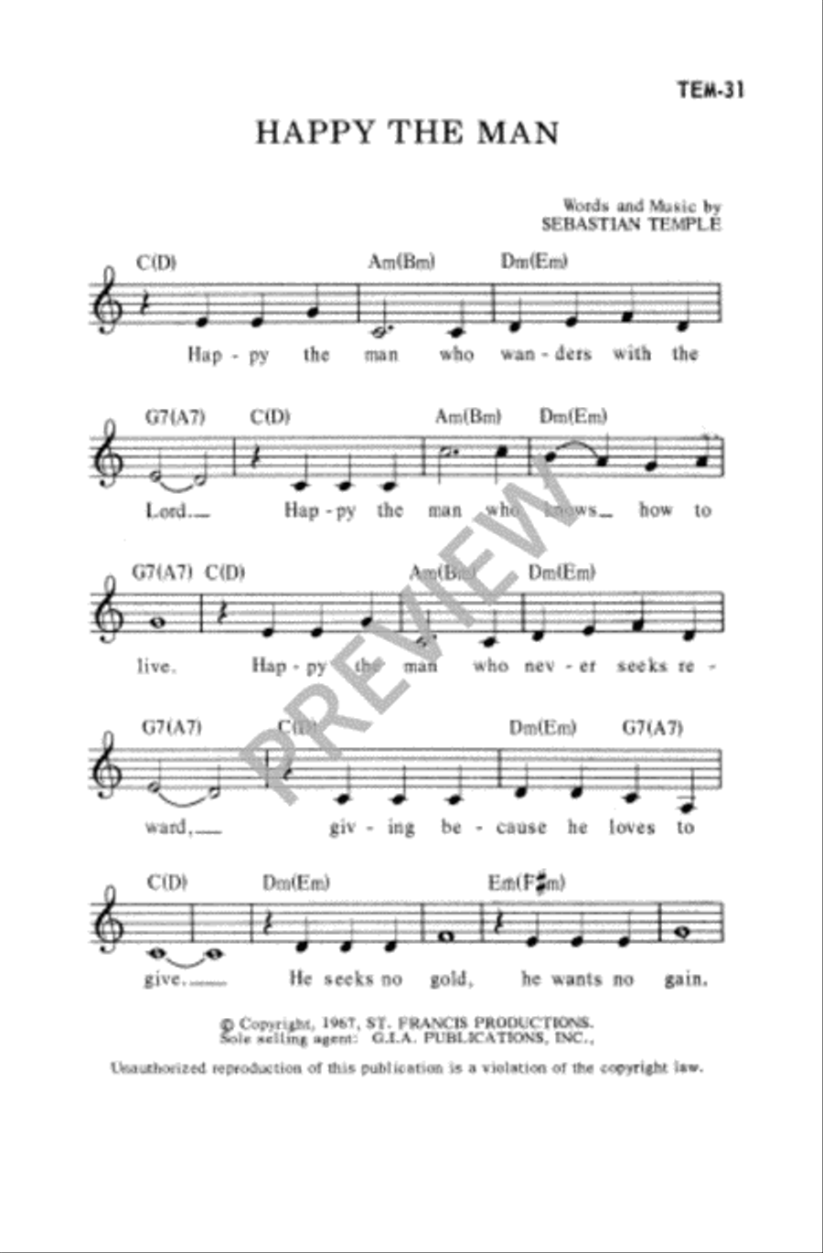 Happy the Man Unison Choir scores gallery preview page 7