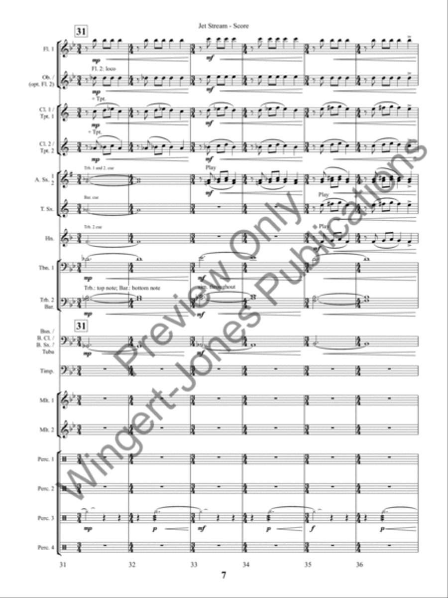 Jet Stream (Score) Concert Band scores gallery preview page 10