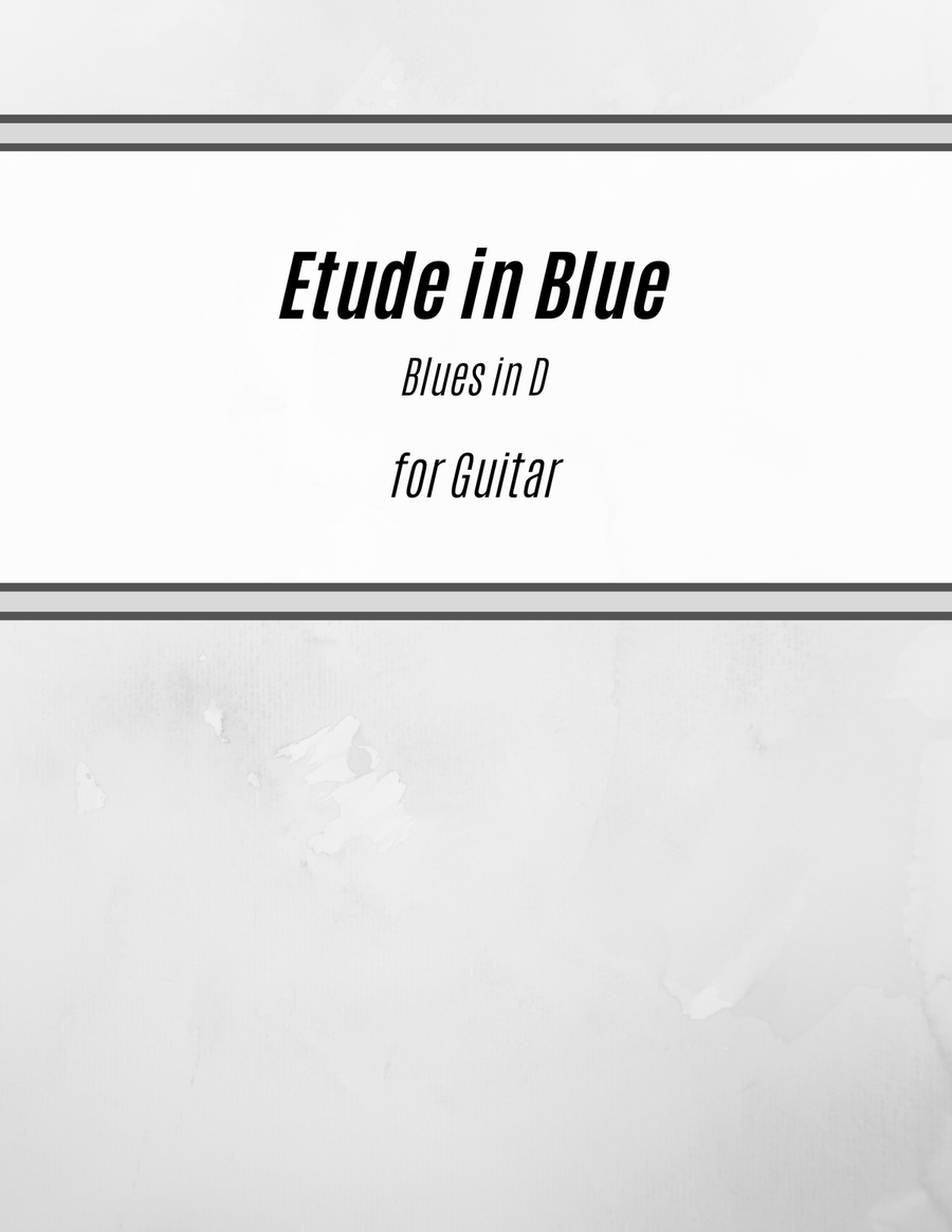 Etude in Blue - Blues in D (for Solo Guitar) Acoustic Guitar scores gallery preview page 1