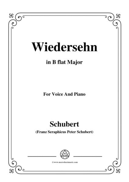 Schubert-Wiedersehn,in B flat Major,for Voice and Piano image number null