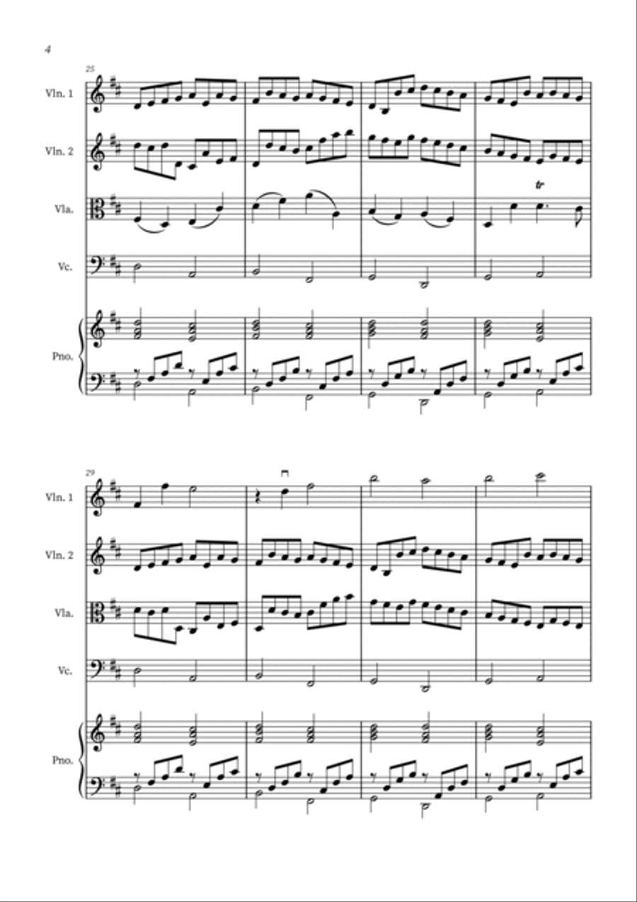 Canon in D - String Quartet and Piano String Quartet scores gallery preview page 4