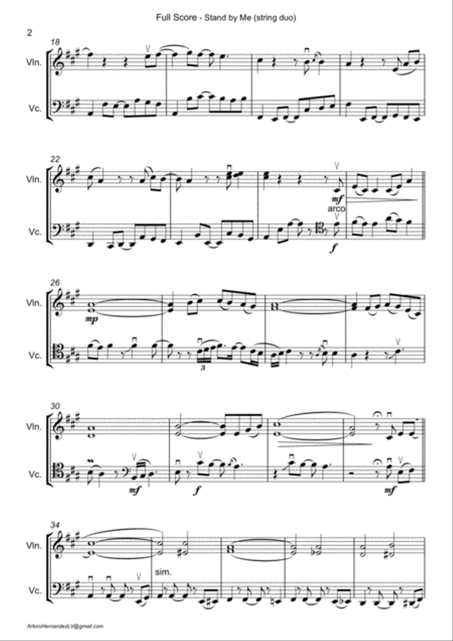 Stand By Me String Duet scores gallery preview page 2