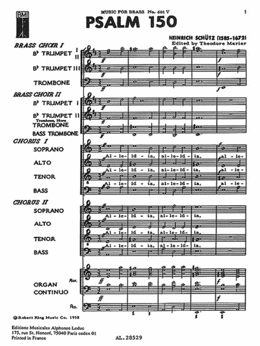 Psalm 150 (two Chorus, Two Brass Choir, Organ)
