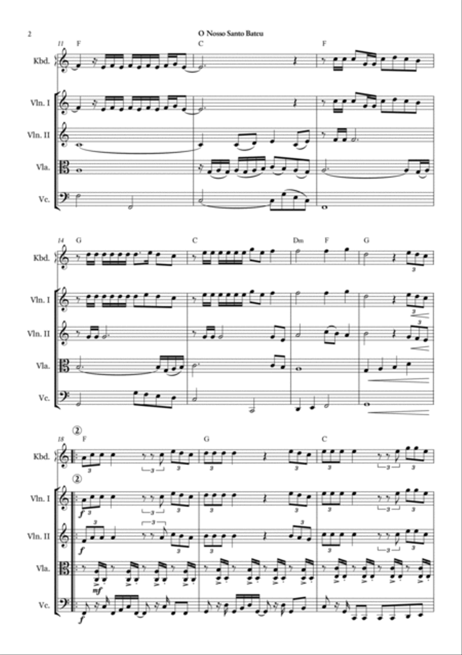 O Nosso Santo Bateu Piano, Vocal, Guitar scores gallery preview page 3