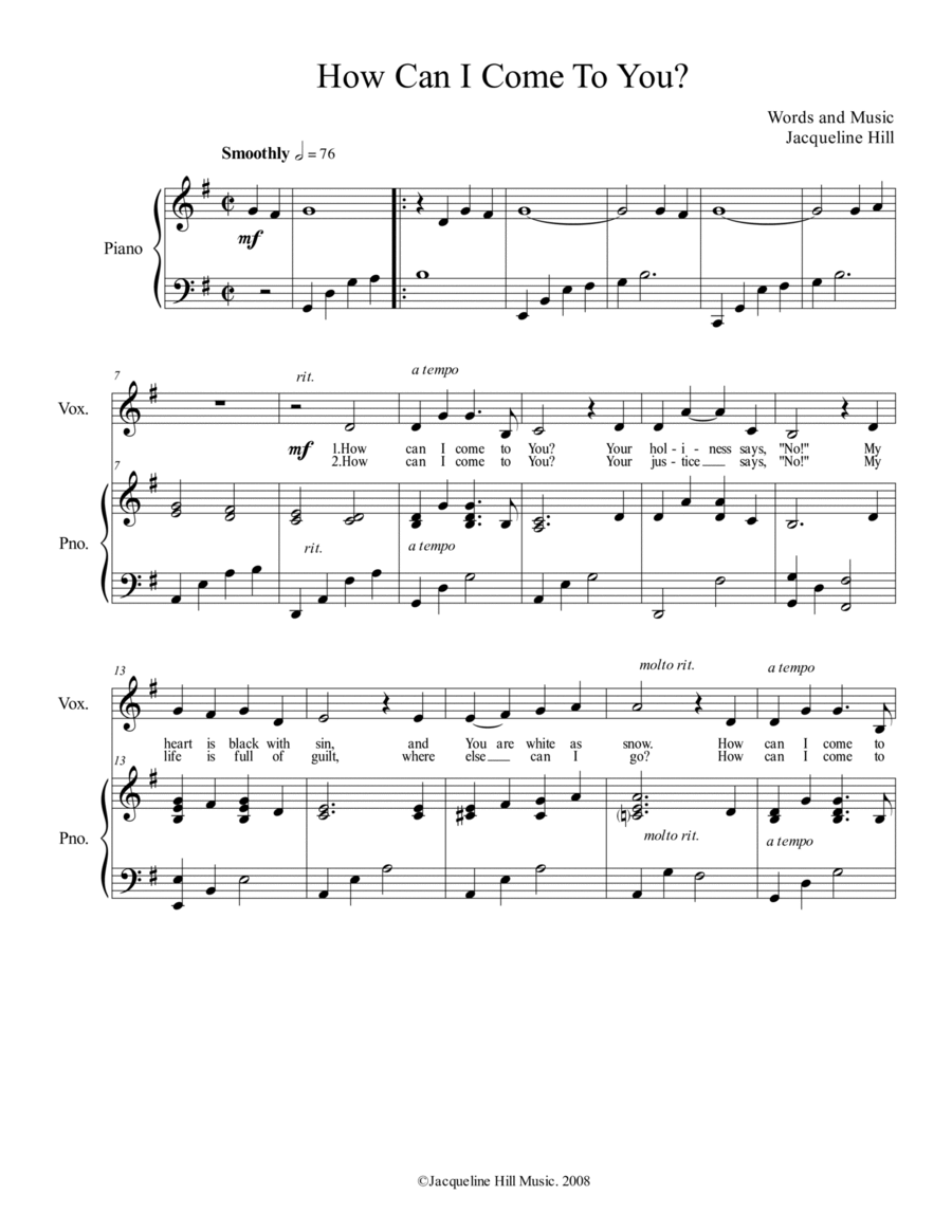 How Can I Come To You? Voice scores gallery preview page 1