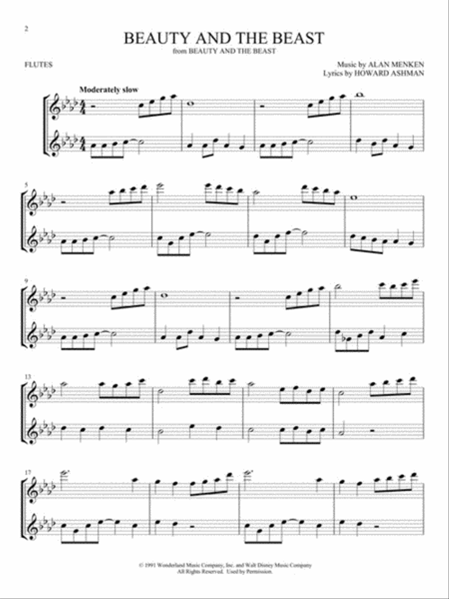 Disney Songs for Two Flutes Flute Duet scores gallery preview page 3