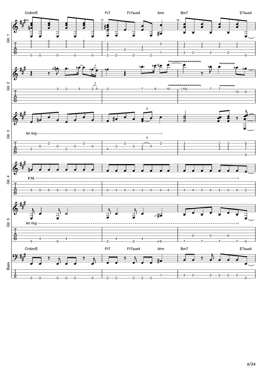 Tears In Heaven Guitar Ensemble scores gallery preview page 6