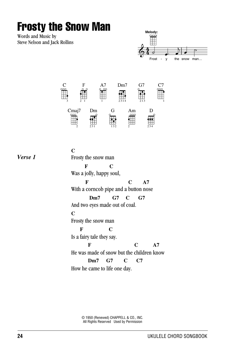 Frosty The Snow Man Ukulele scores gallery preview page 1