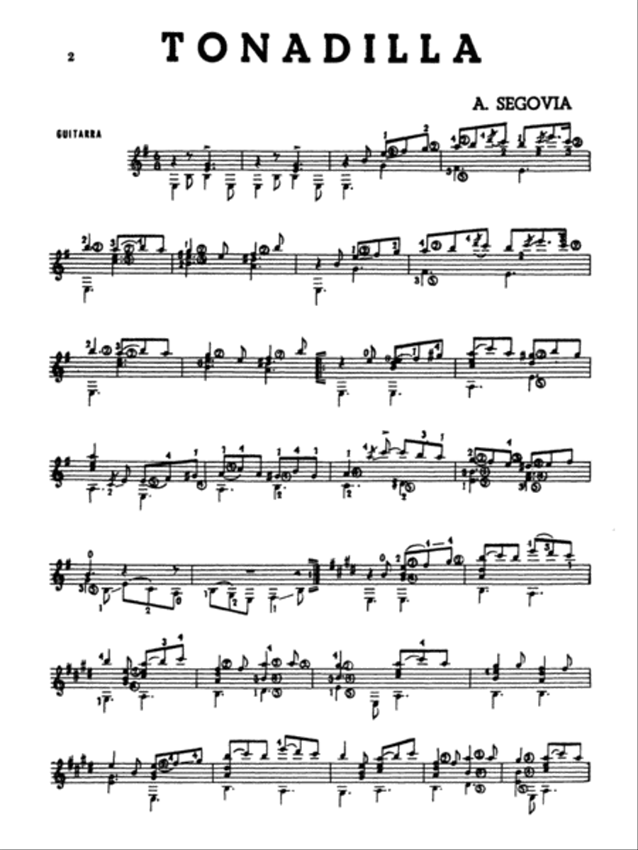 Segovia: Five Short Works for the Guitar Acoustic Guitar scores gallery preview page 1