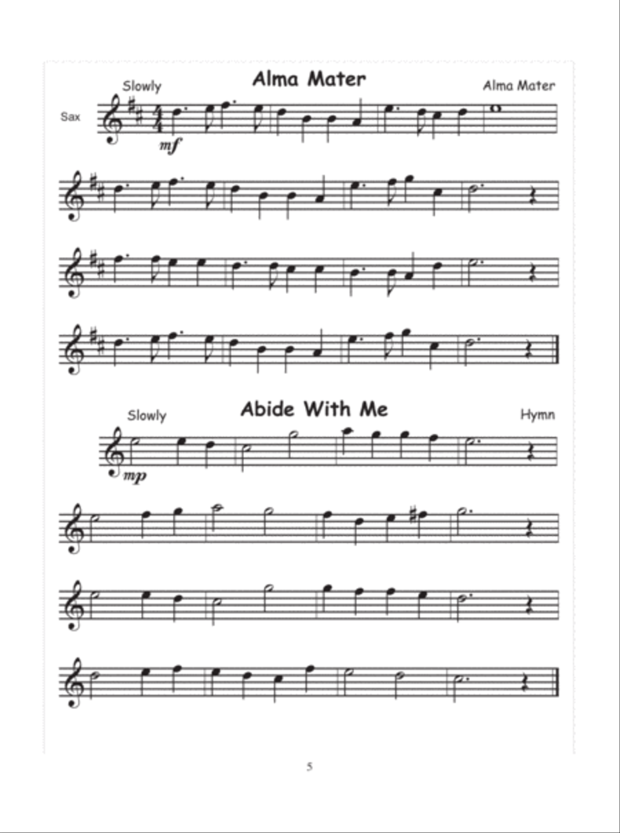 101 Easy Songs for Saxophone Saxophone scores gallery preview page 6