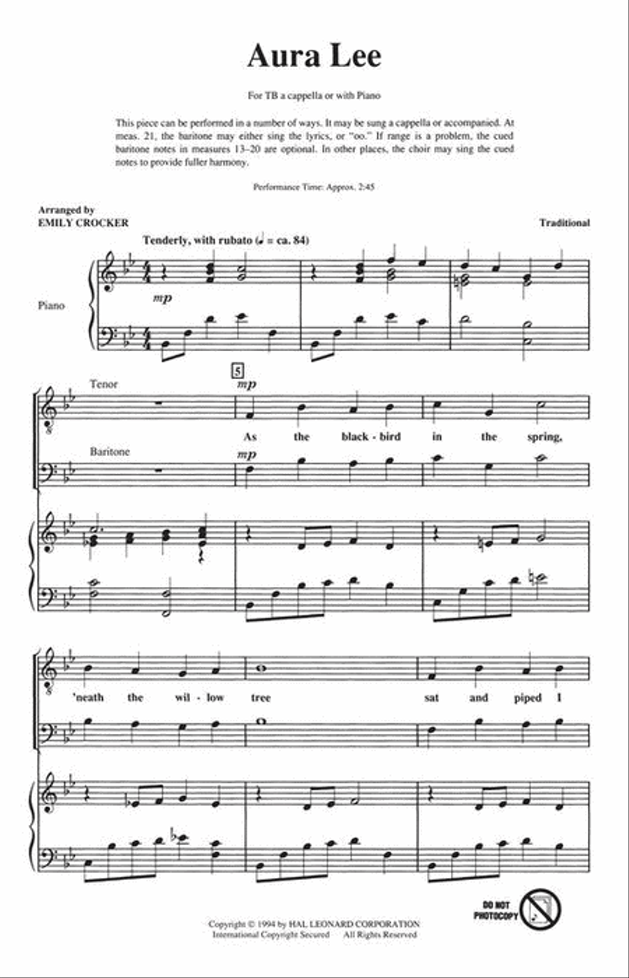 Songs for Tenor-Bass Chorus (Collection) TTB scores gallery preview page 4