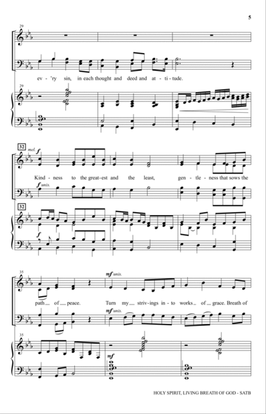 Holy Spirit, Living Breath Of God 4-Part scores gallery preview page 4