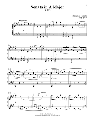 Sonata In A Major, K. 113