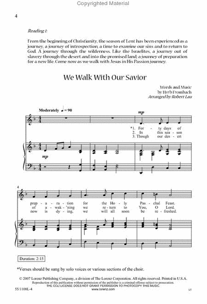 Lent: A Journey to New Life - Performance CD/SATB Score Combination image number null