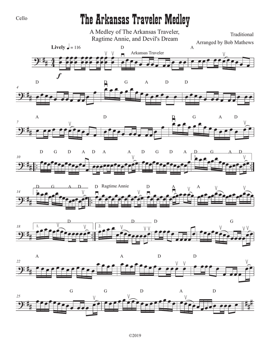 The Arkansas Traveler Medley for Solo Strings image number null