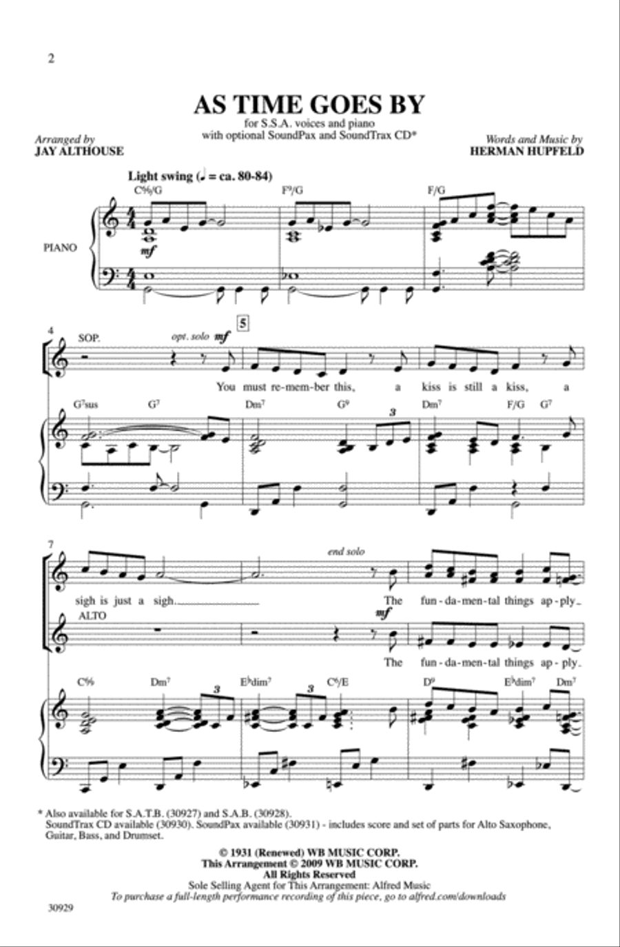 As Time Goes By Women's Choir scores gallery preview page 2