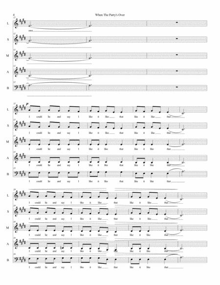 When The Party's Over by Billie Eilish Choir - Digital Sheet Music