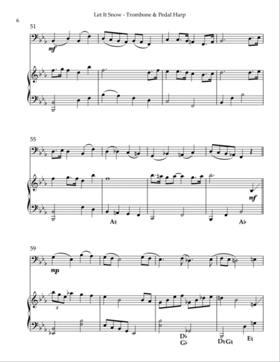 Let It Snow! Let It Snow! Let It Snow! Trombone Duet scores gallery preview page 6