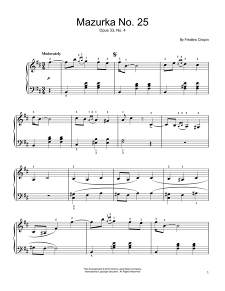 Mazurka Op. 33, No. 4