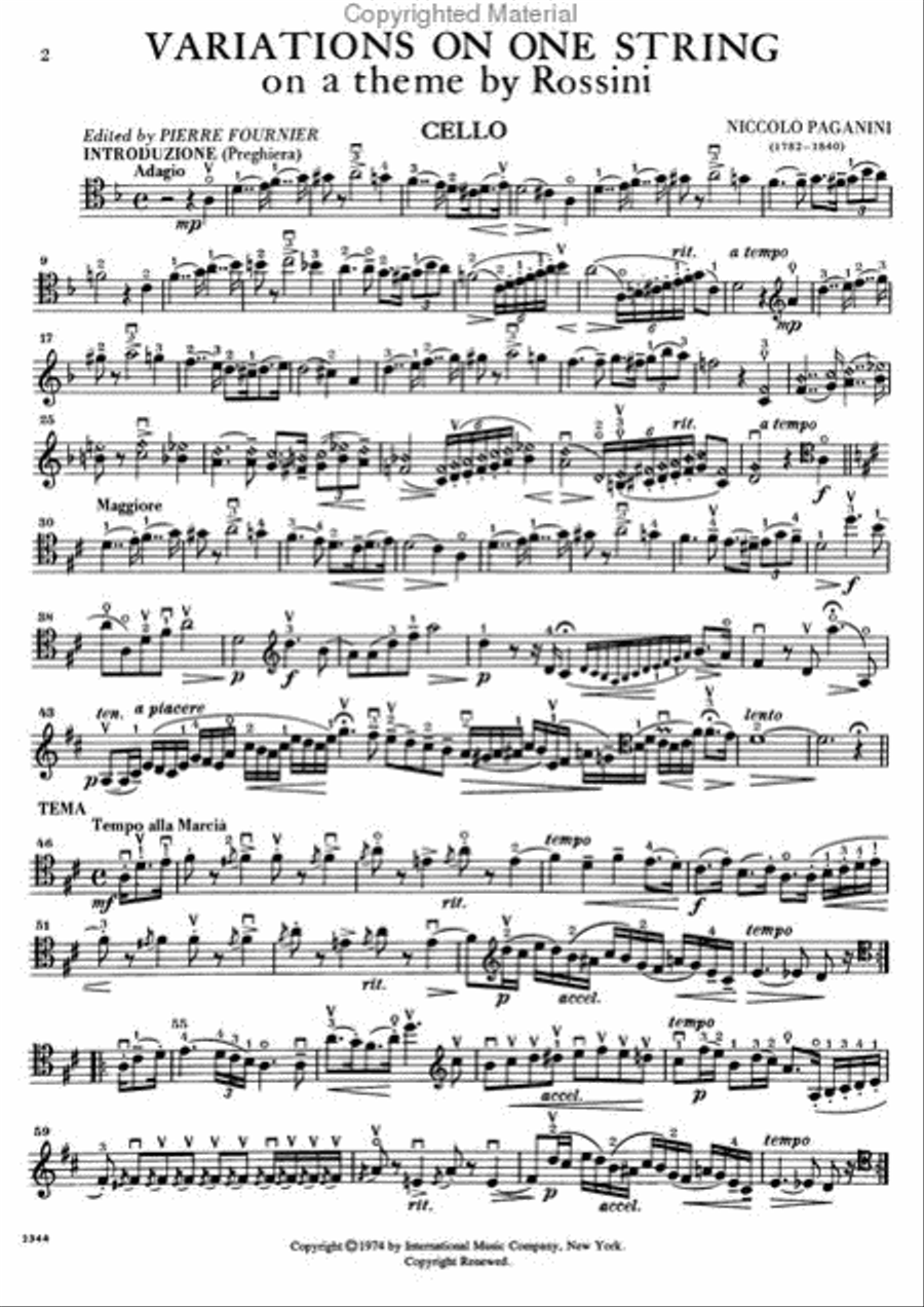 Variations on One String on a Theme from 'Moses' by Rossini