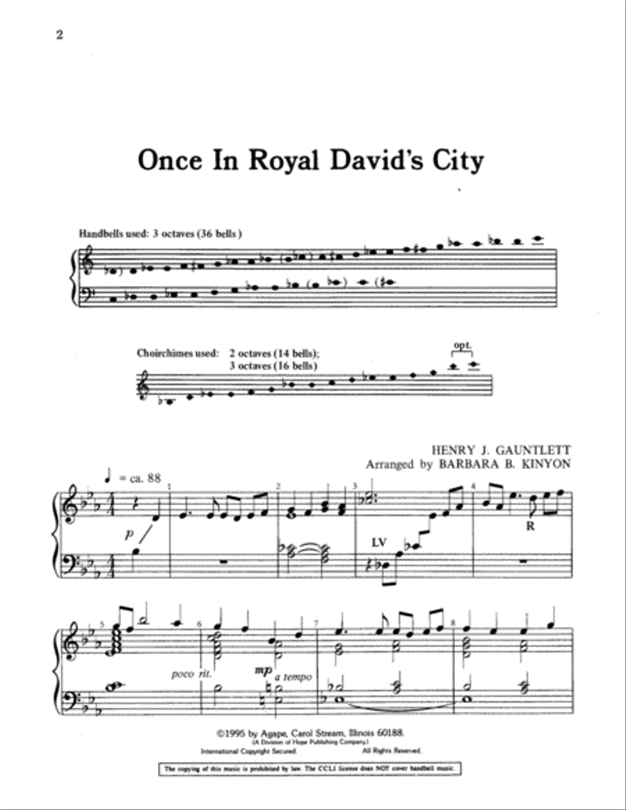 Once in Royal David's City 3-Octaves scores gallery preview page 2