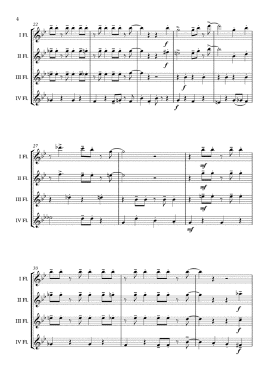 It Don't Mean A Thing (If It Ain't Got That Swing) Flute Quartet scores gallery preview page 5