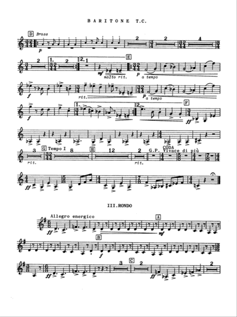Third Suite (I. March, II. Waltz, III. Rondo): Baritone T.C. Concert Band scores gallery preview page 2