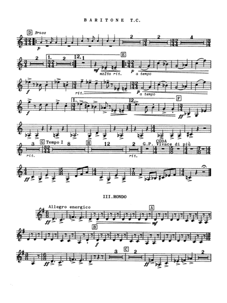 Third Suite (I. March, II. Waltz, III. Rondo): Baritone T.C.