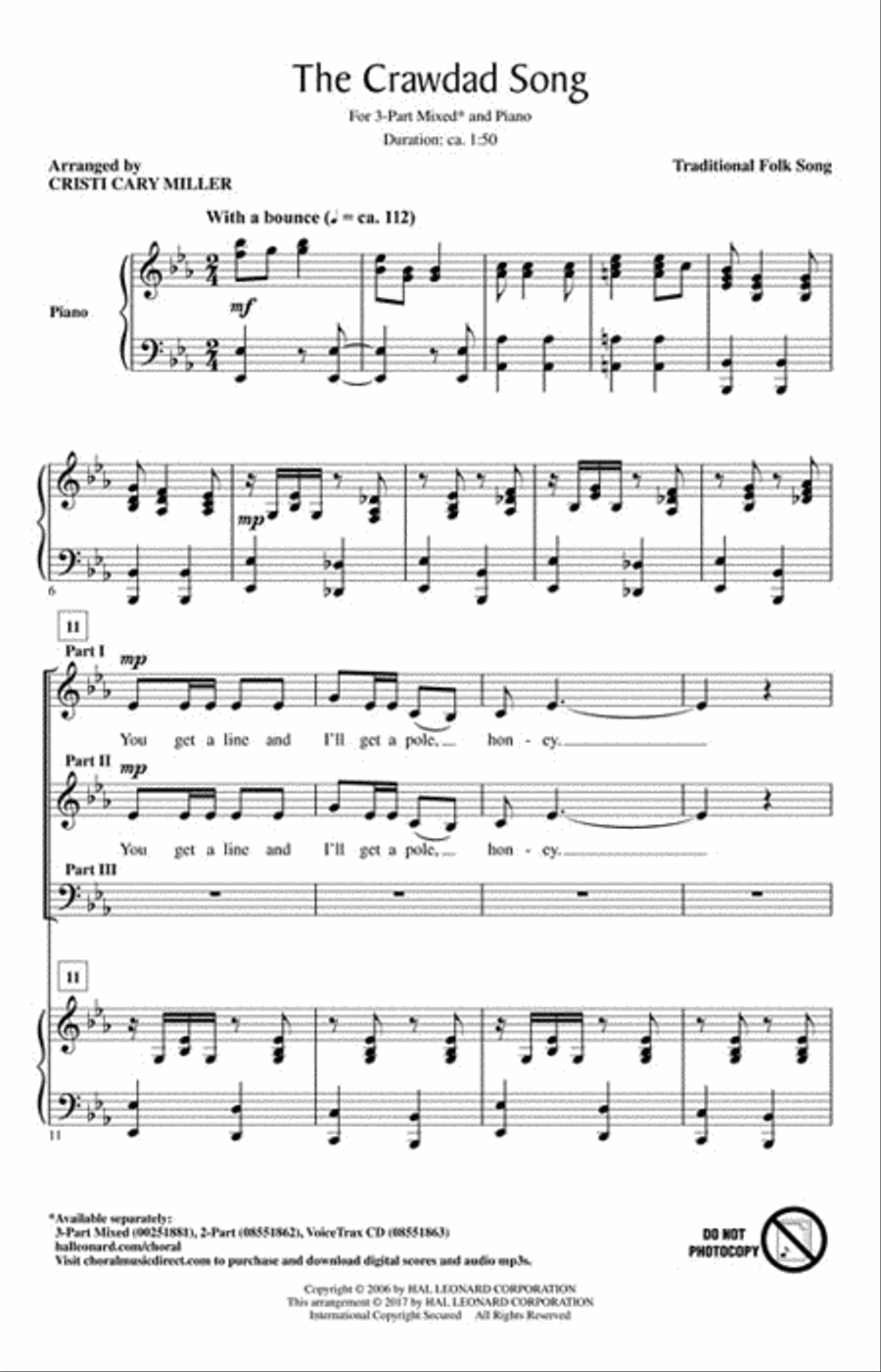 The Crawdad Song 3-Part scores gallery preview page 2