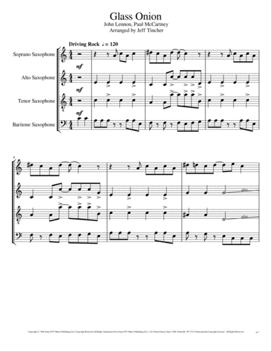 Glass Onion Woodwind Quartet scores gallery preview page 2
