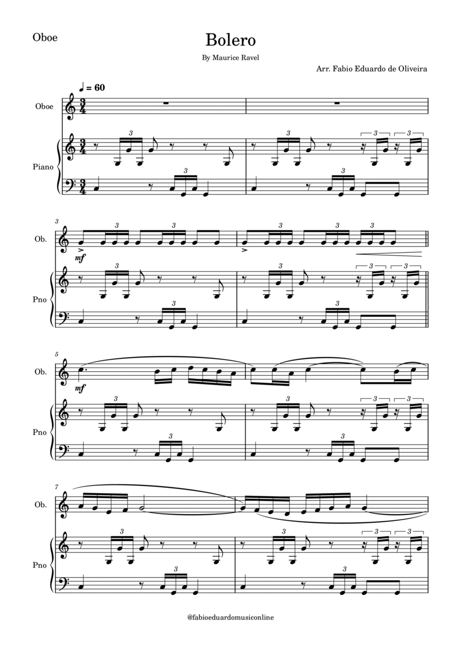 Bolero (Ravel) Piano scores gallery preview page 1