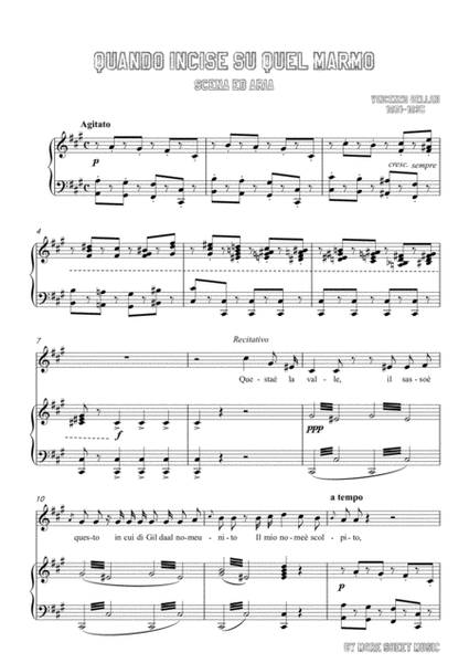 Bellini-Quando incise su quel marmo in A Maj,for voice and piano image number null