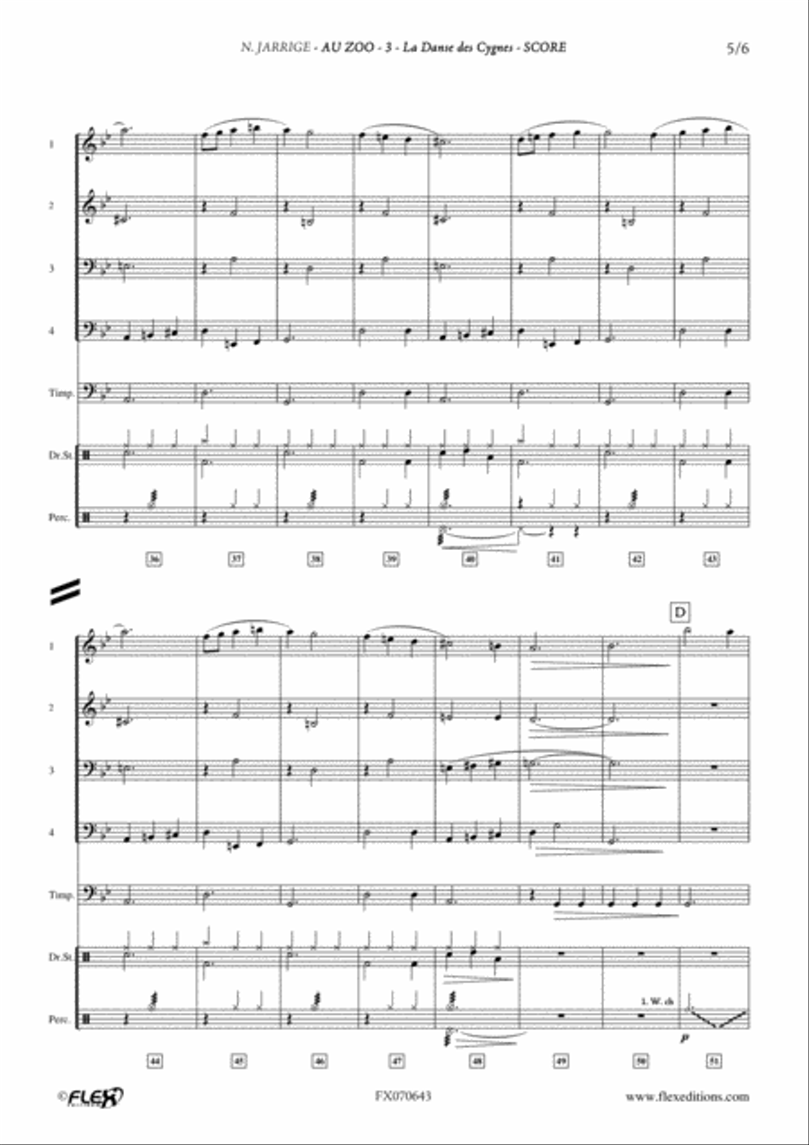 Au Zoo - 3 - La Danse des Cygnes Concert Band scores gallery preview page 5
