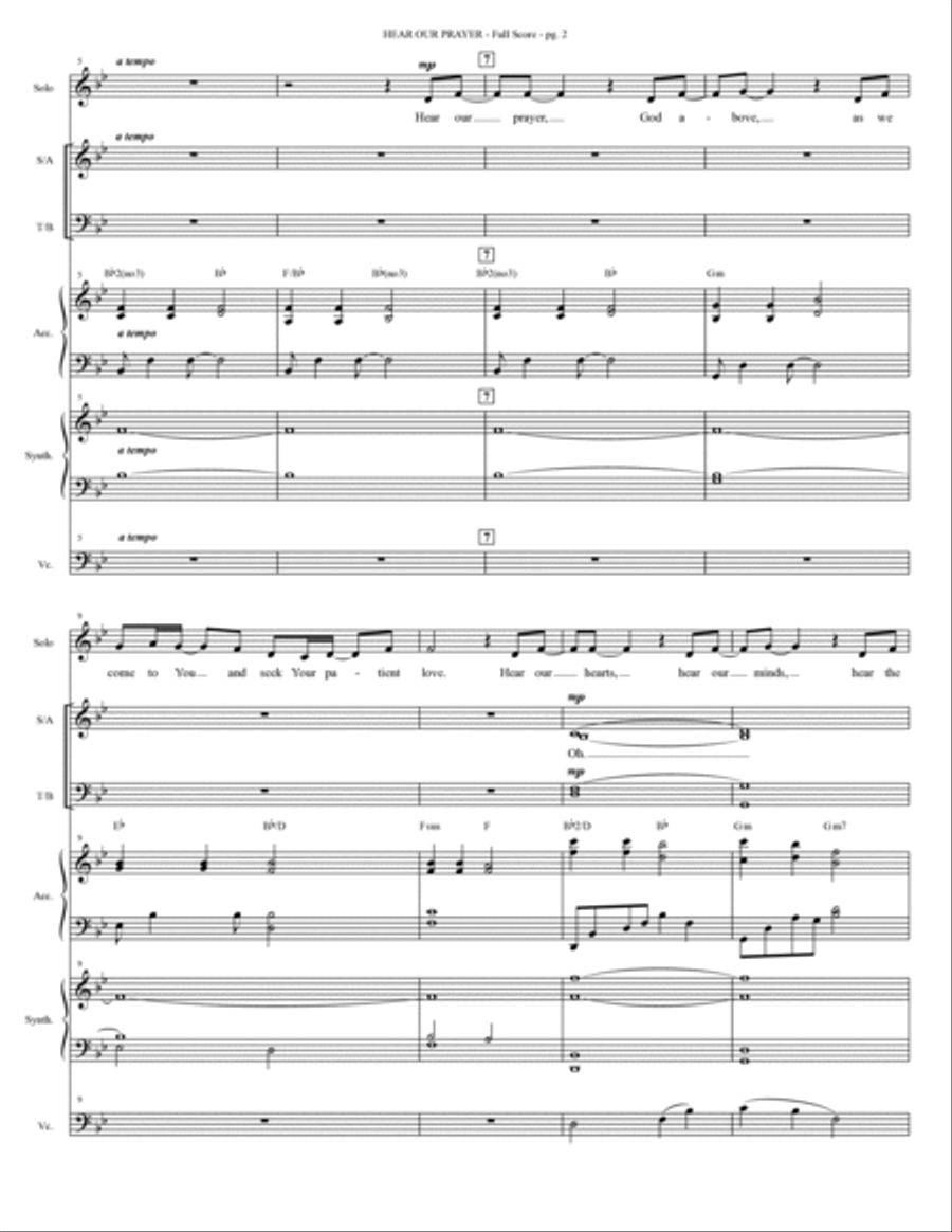 Hear Our Prayer (arr. Heather Sorenson) - Full Score Choir scores gallery preview page 2