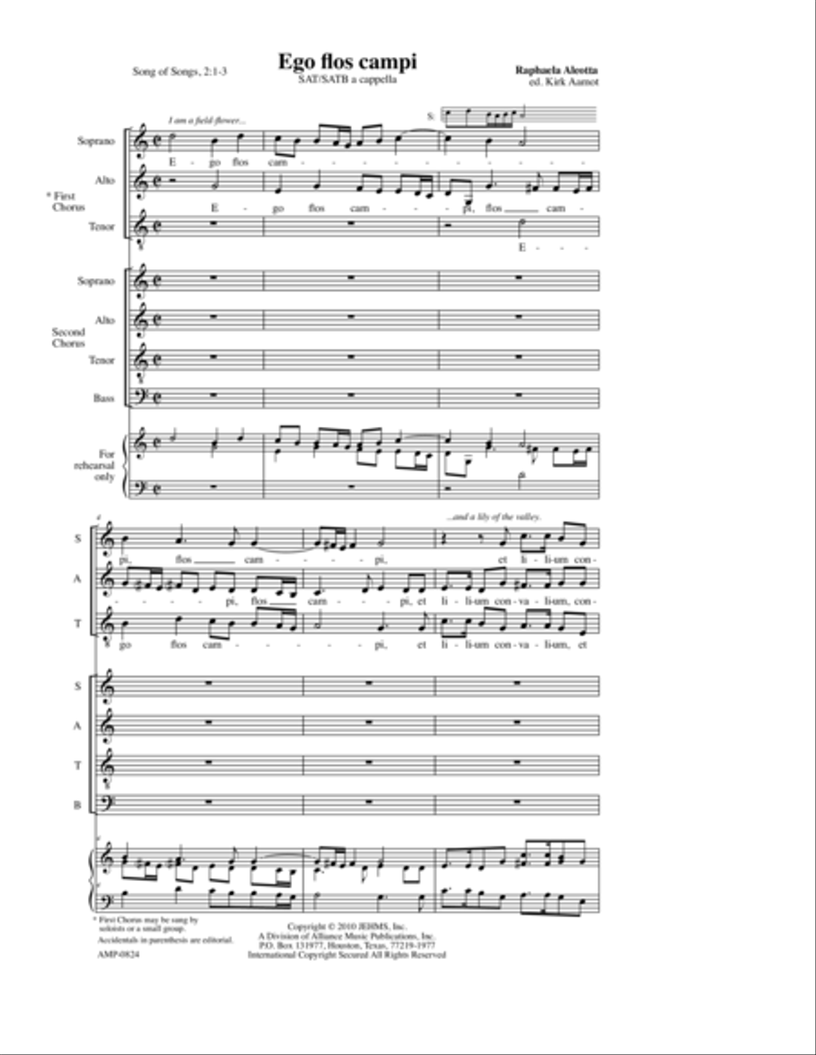 Ego Flos Campi 4-Part scores gallery preview page 8