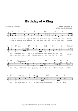 Birthday of A King (Key of C Major)
