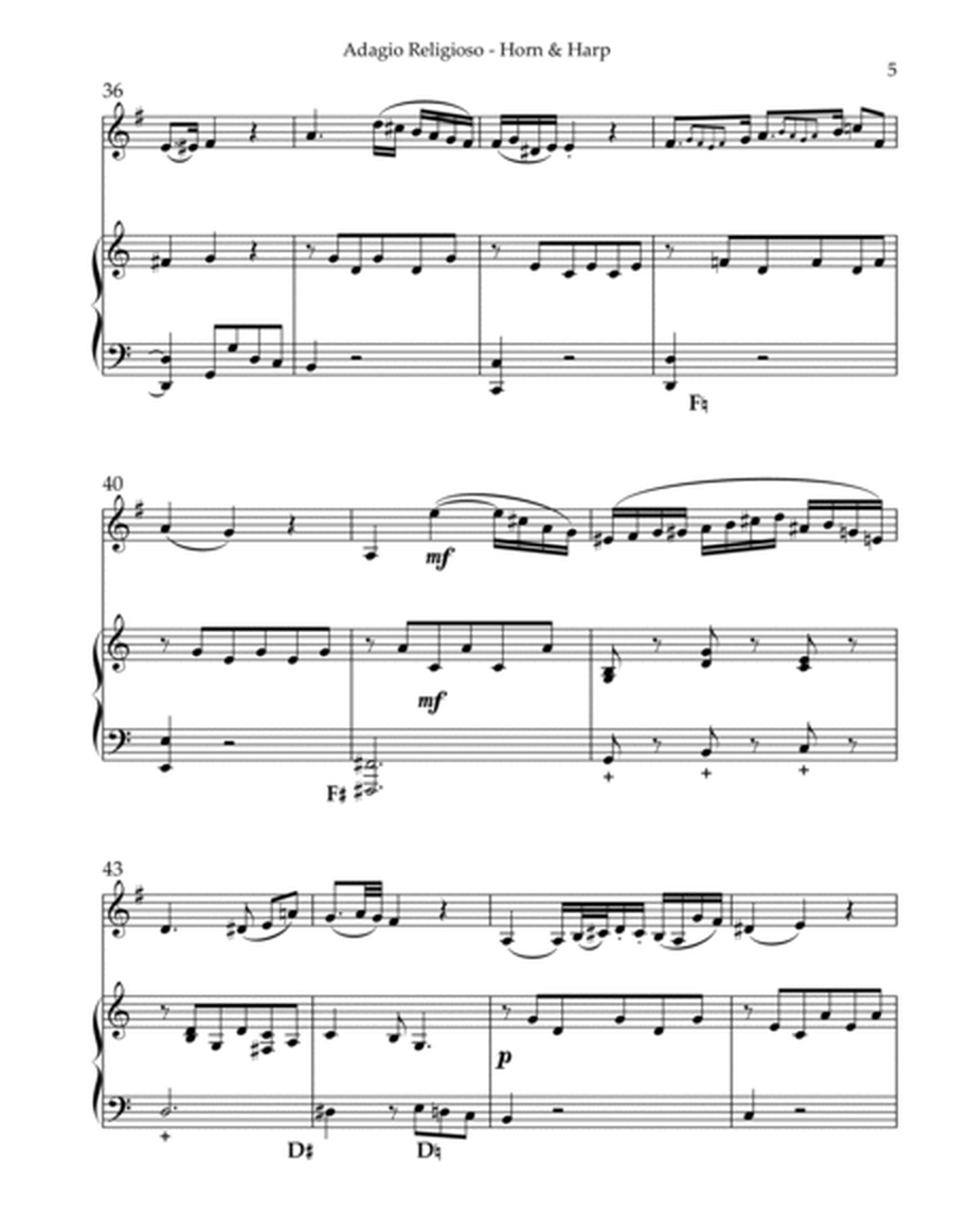 Adagio Religioso, K622, Duet for Horn in F & Pedal Harp image number null