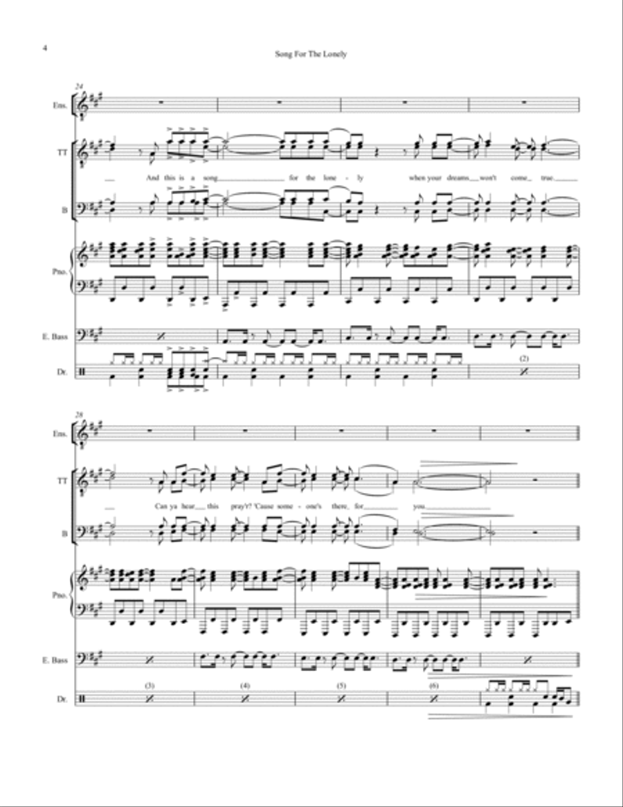 Song For The Lonely Small Ensemble scores gallery preview page 4