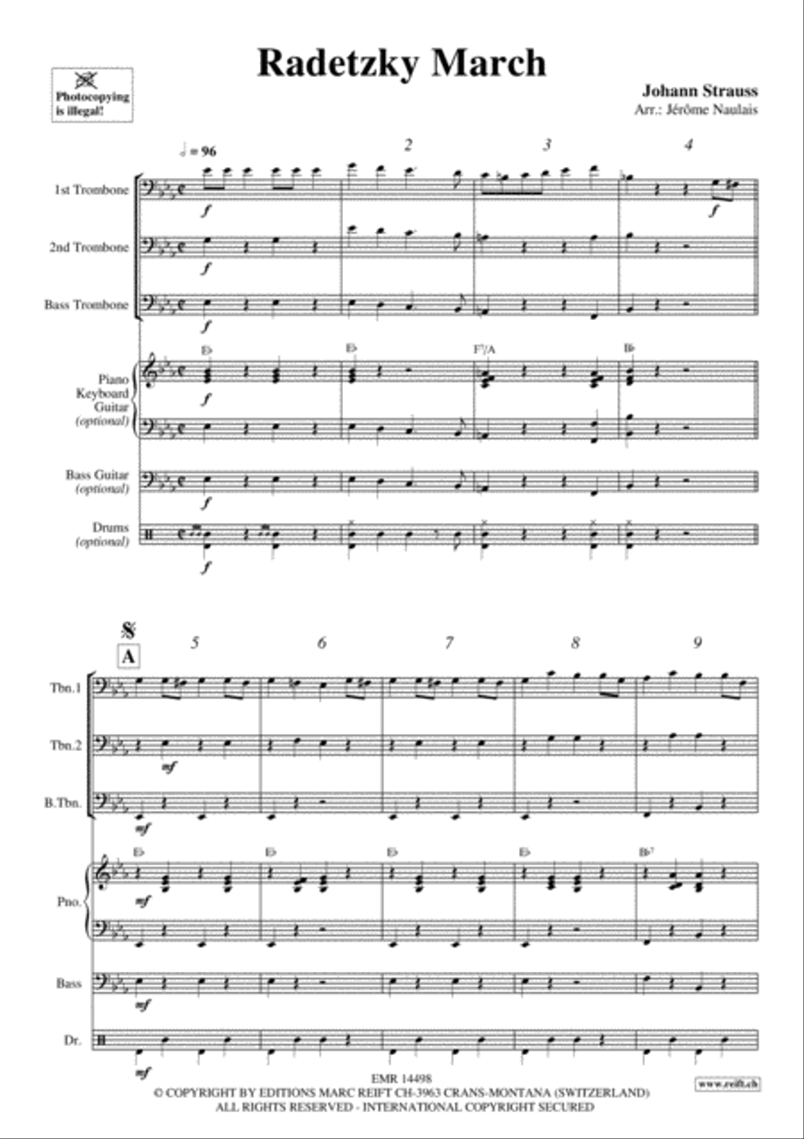 Radetzky March Trombone Trio scores gallery preview page 3
