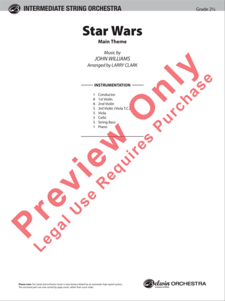 Star Wars (Main Theme) String Orchestra scores gallery preview page 2