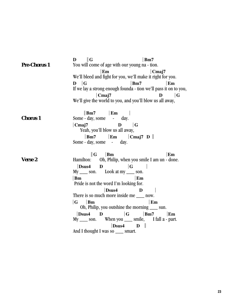 Dear Theodosia (from Hamilton) Guitar scores gallery preview page 2
