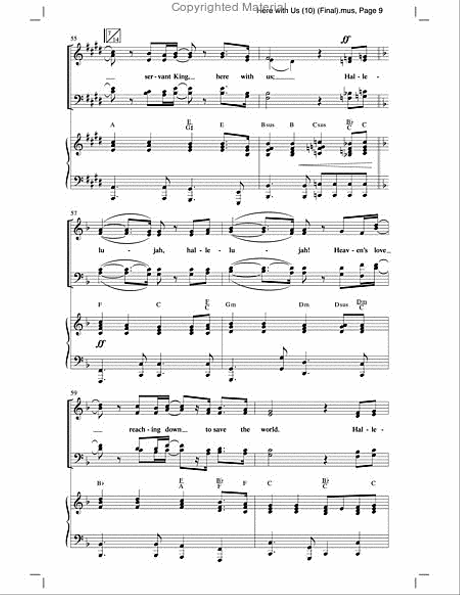 Here With Us - Anthem 4-Part scores gallery preview page 4