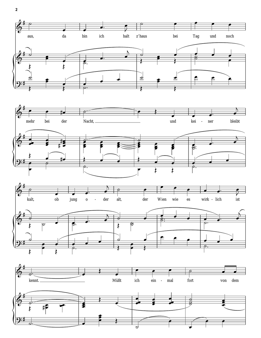 Wien, Du Stadt Meiner Traume Piano, Vocal, Guitar scores gallery preview page 2