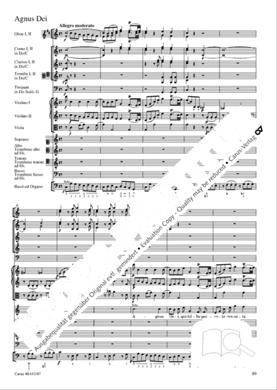 Mass in C (Missa in C) 4-Part scores gallery preview page 96