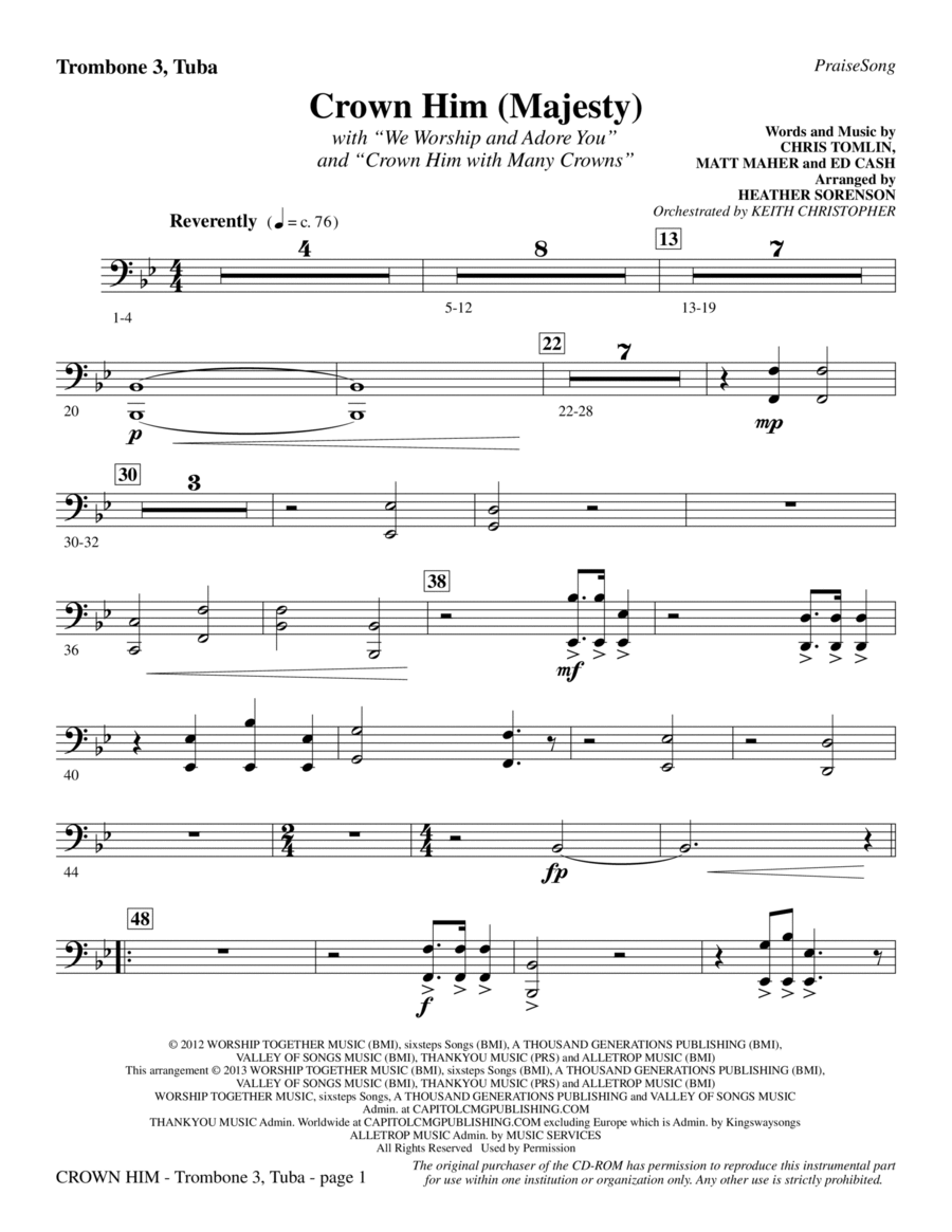 Crown Him (Majesty) - Trombone 3/Tuba