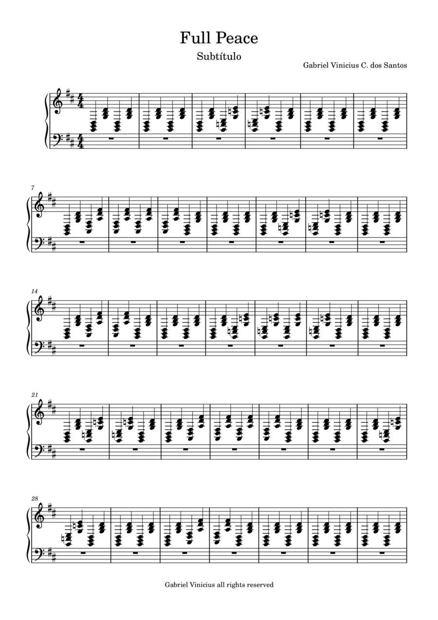 Full Peace Easy Piano scores gallery preview page 1